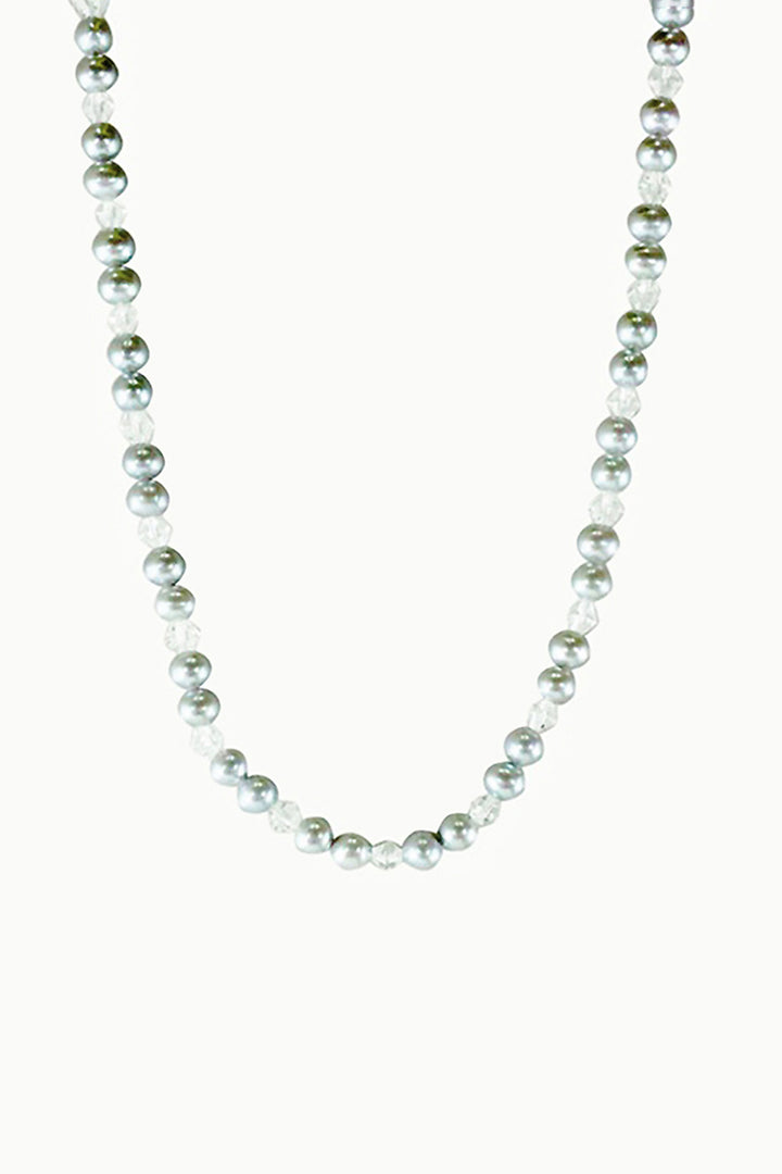 Sivalya Athens Gray Pearls Strand Necklace in Sterling Silver