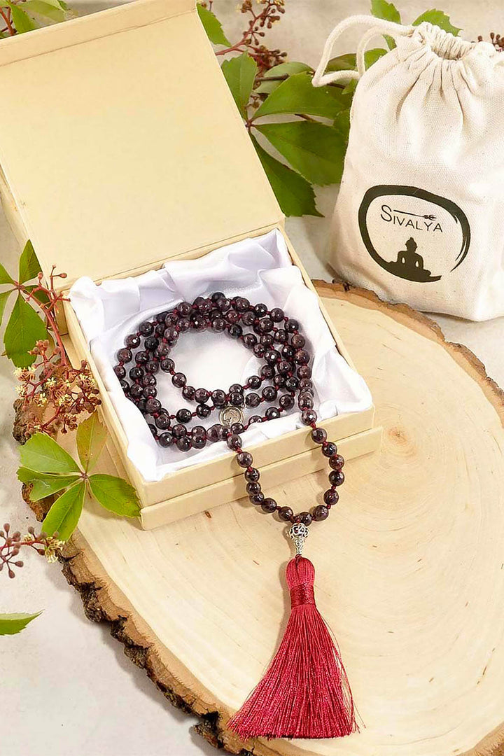 Sivalya Kundalini Energy Garnet Mala