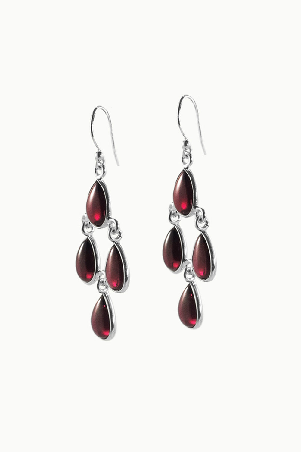 Sivalya Garnet Dangle Earrings - Dew Drops