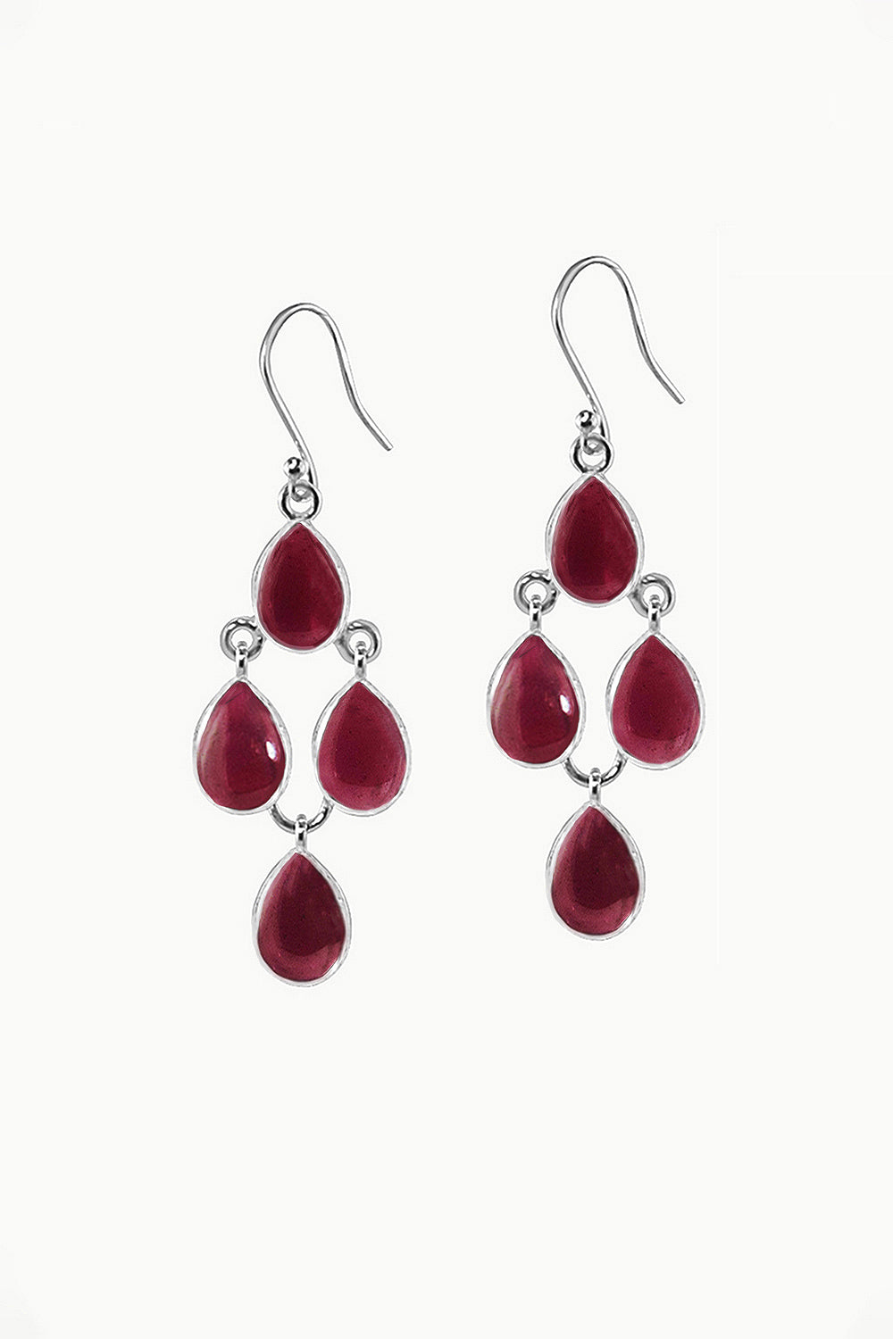 Sivalya Garnet Dangle Earrings - Dew Drops
