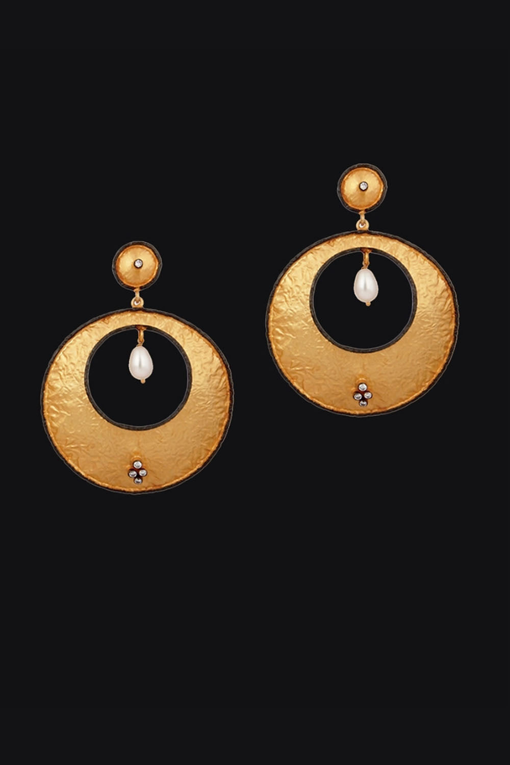 Golden Horizon Hoop Earrings with Pearls in Gold Vermeil | Sivalya