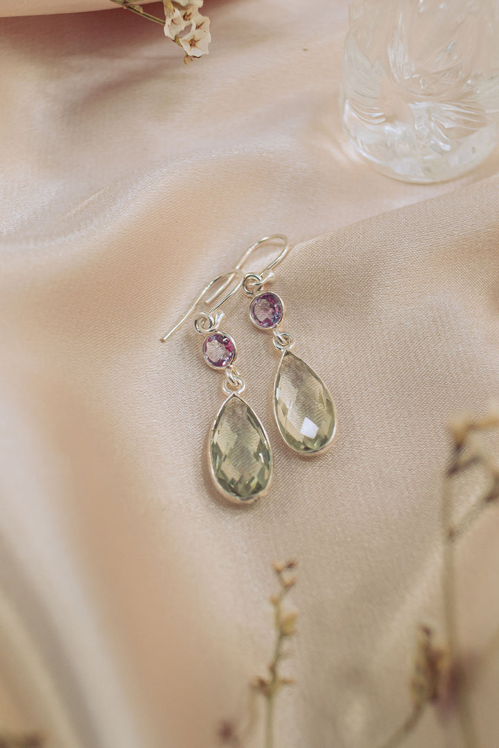 Sivalya Green Amethyst Dangle Earrings - Twilight