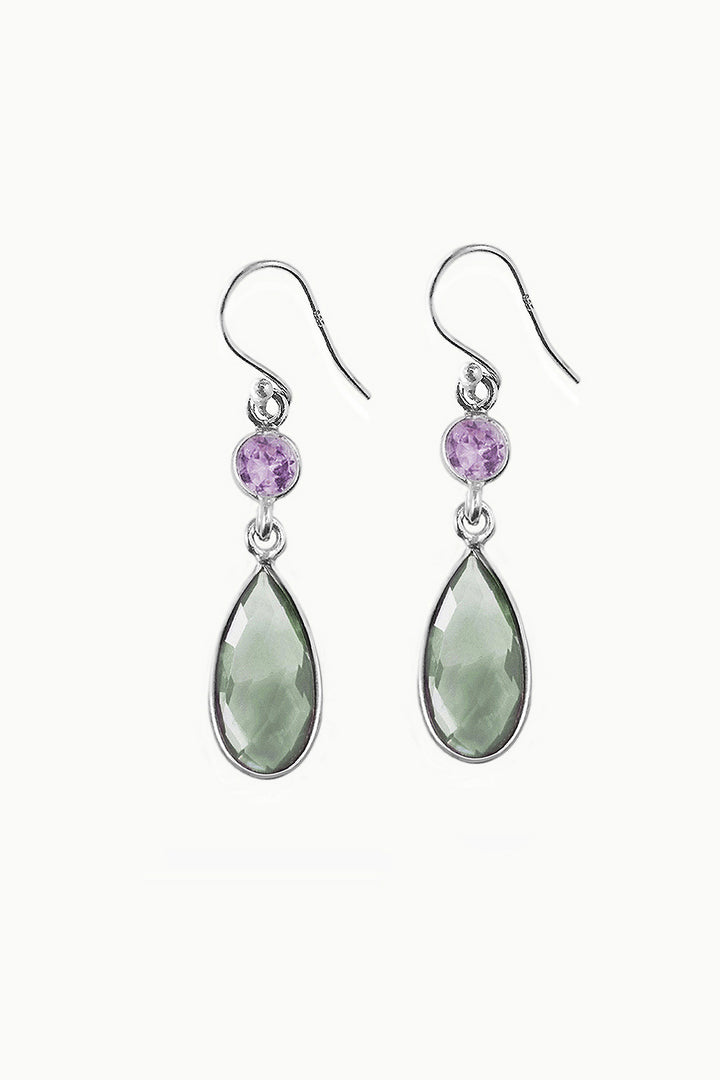 Sivalya Green Amethyst Dangle Earrings - Twilight
