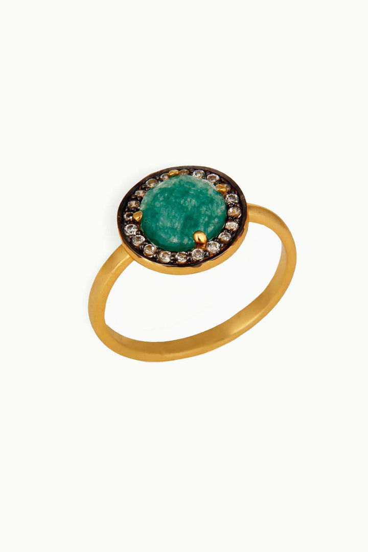 Sivalya Green Onyx Gold Vermeil Ring - Halo
