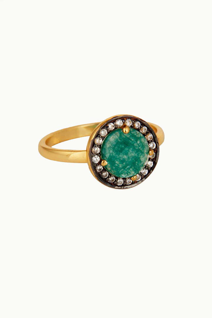 Sivalya Green Onyx Gold Vermeil Ring - Halo