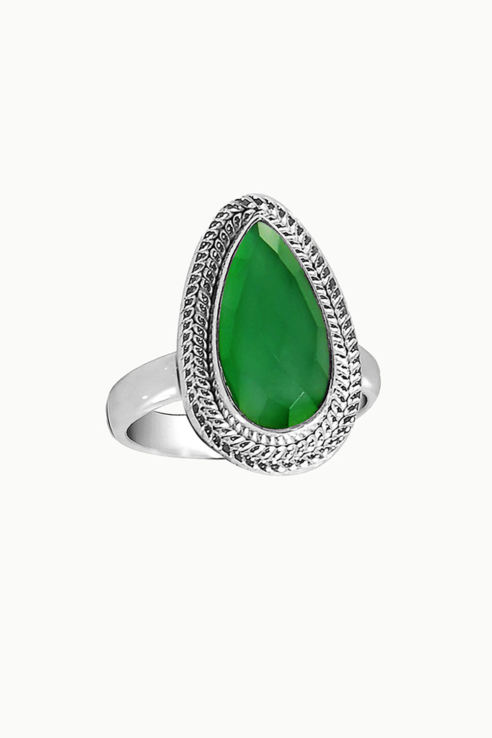Sivalya Green Onyx Teardrop Ring - Splendor