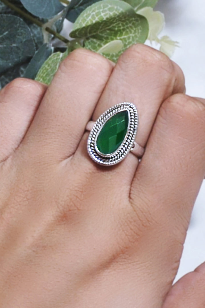 Sivalya Green Onyx Teardrop Ring - Splendor