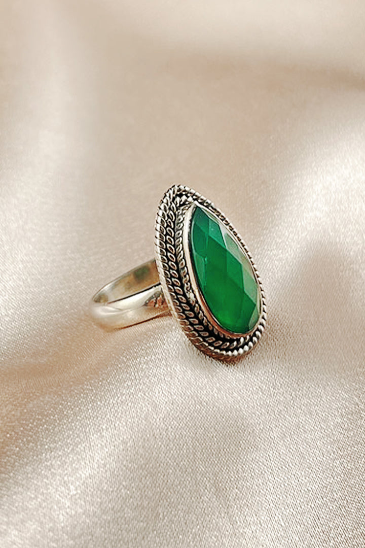 Sivalya Green Onyx Teardrop Ring - Splendor