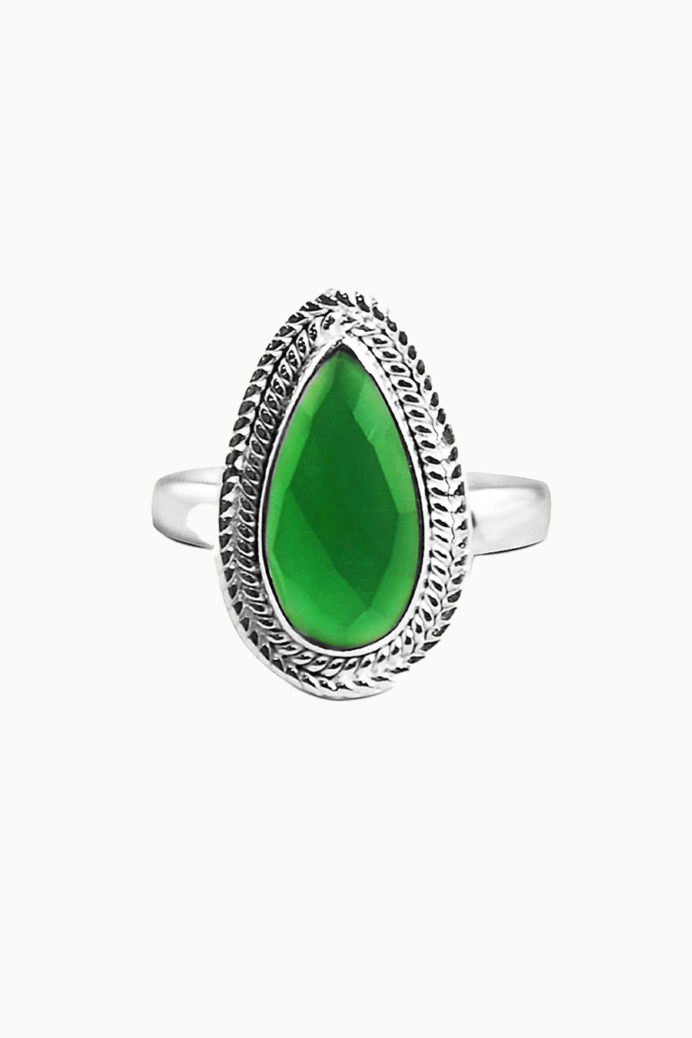 Sivalya Green Onyx Teardrop Ring - Splendor