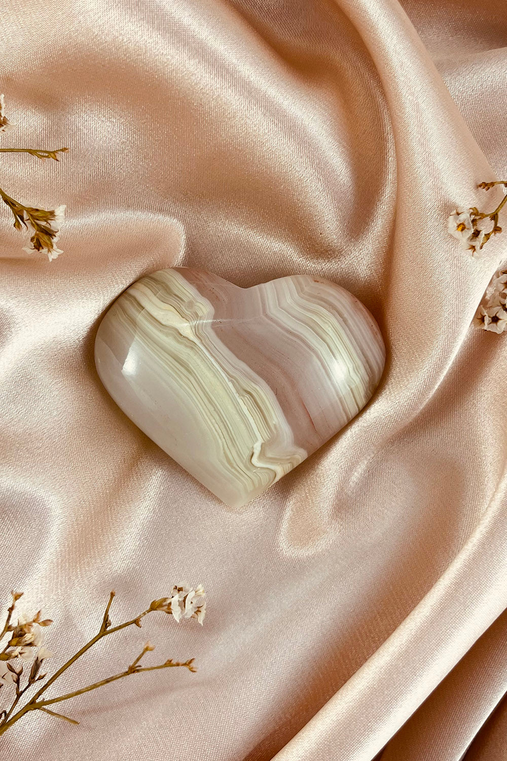 Pink Banded Calcite Heart #2