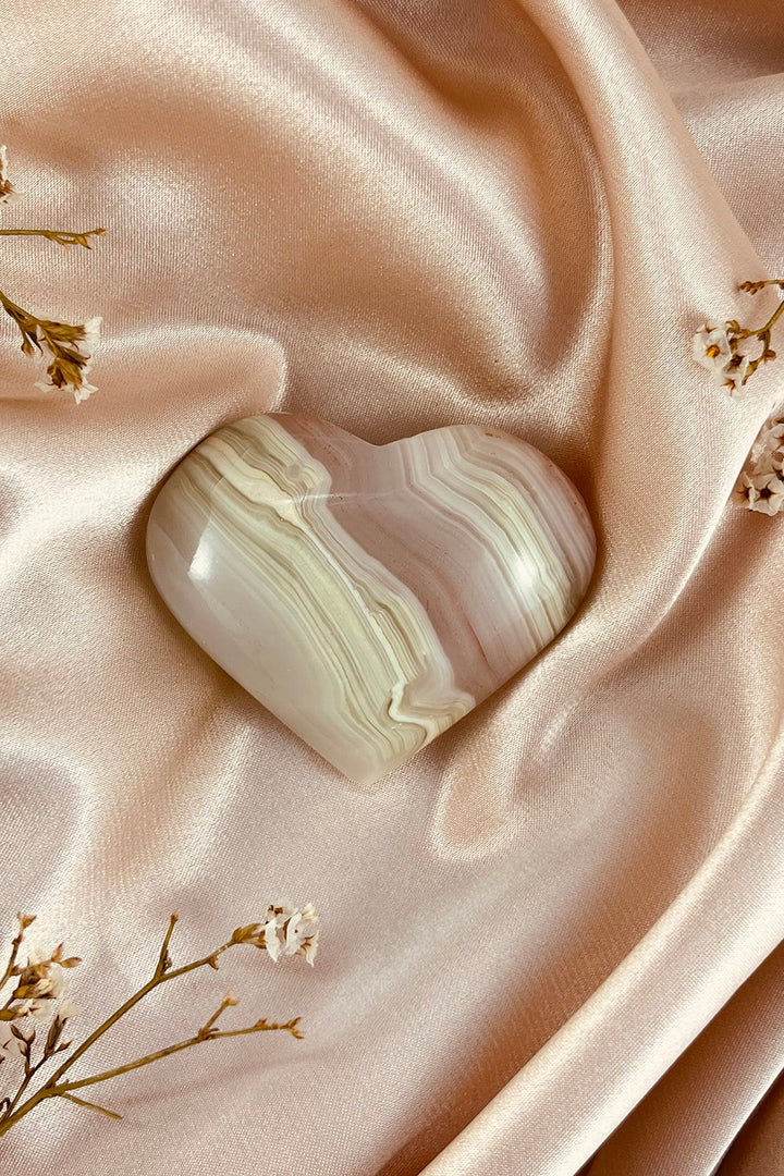 Pink Banded Calcite Heart #2