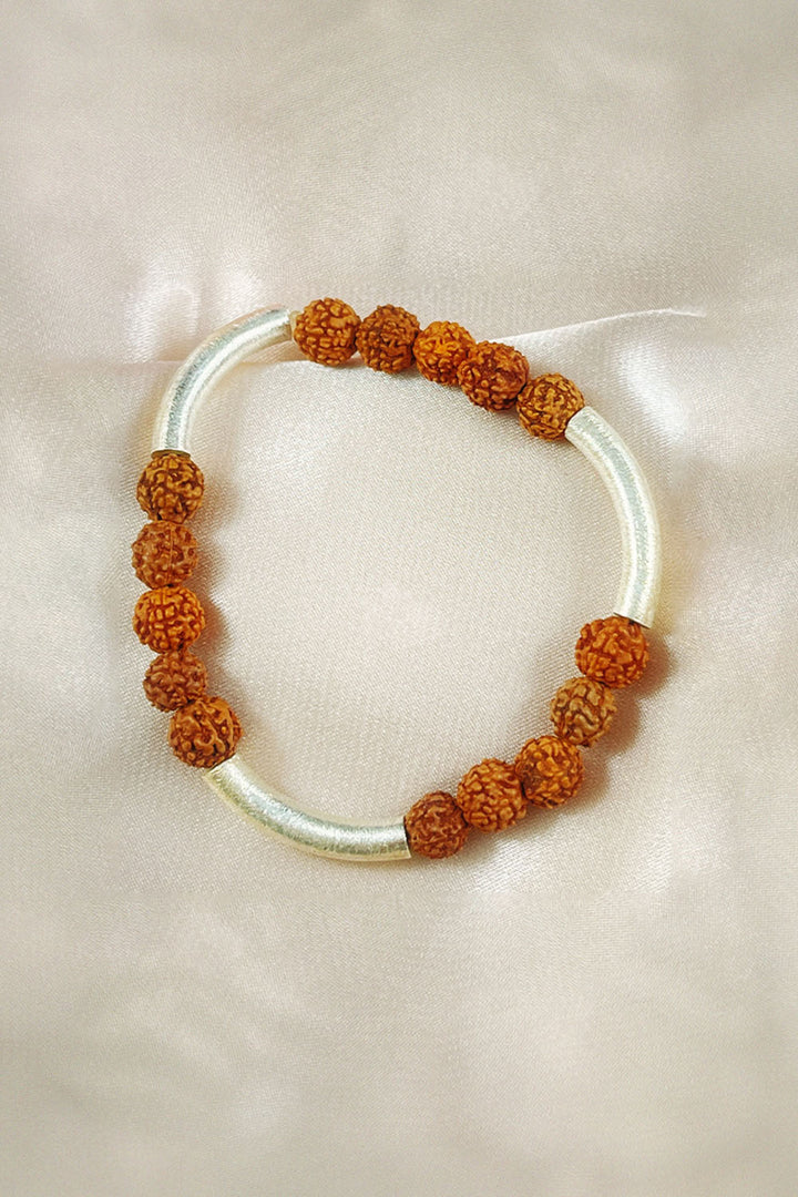 Sivalya Jaya Rudraksha Wrist Mala Sterling Silver