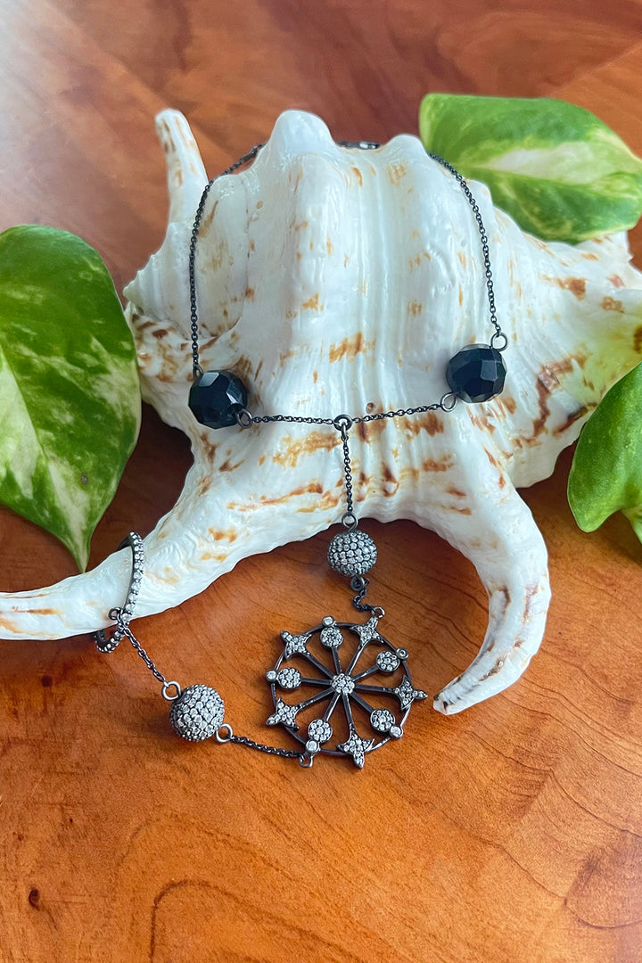 Karma Chakra Hand Chain Bracelet with Polki Diamonds | Sivalya