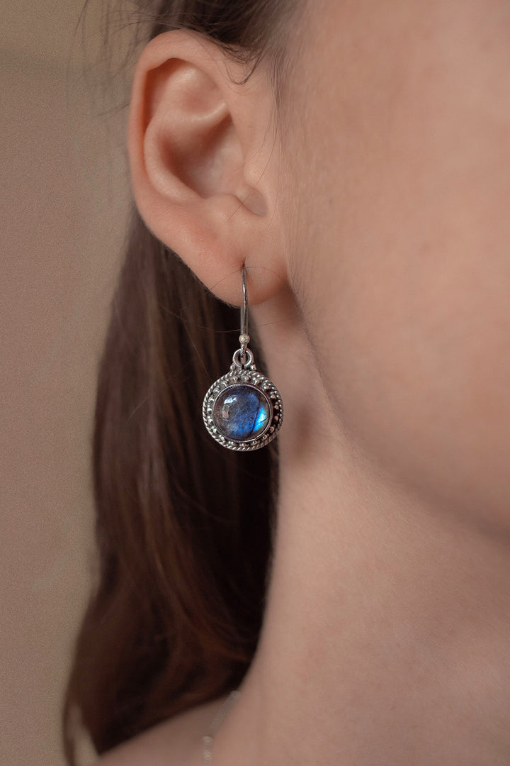 Sivalya Labradorite Silver Necklace and Earrings Jewelry Set - Aurora