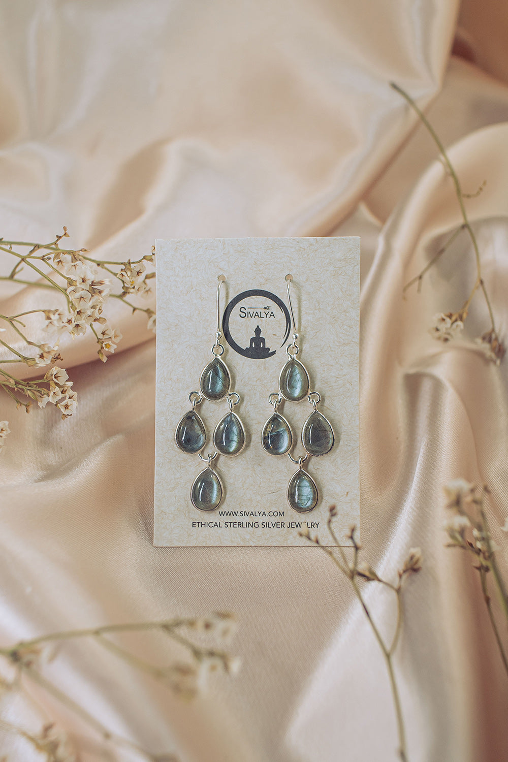 Sivalya Labradorite Dangle Earrings - Dew Drops