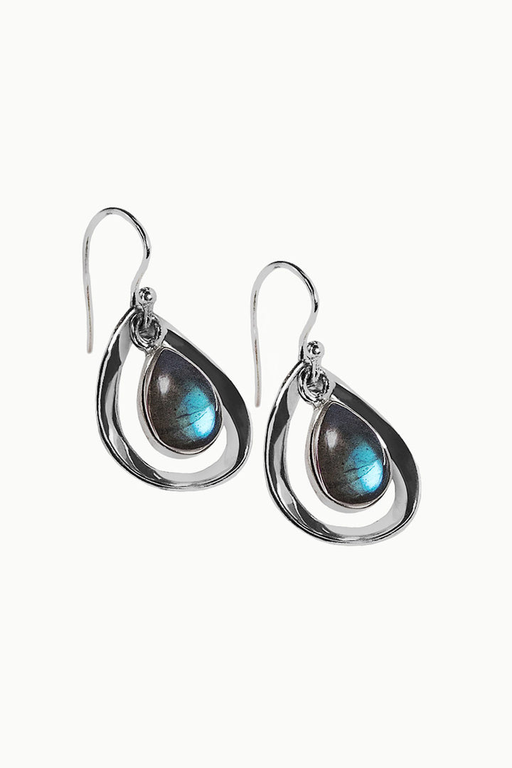 Sivalya Labradorite Earrings Silver - Aura Drops