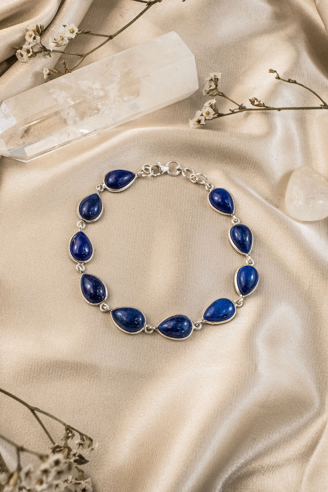 Sivalya Lapis Lazuli Silver Bracelet - Dew Drops