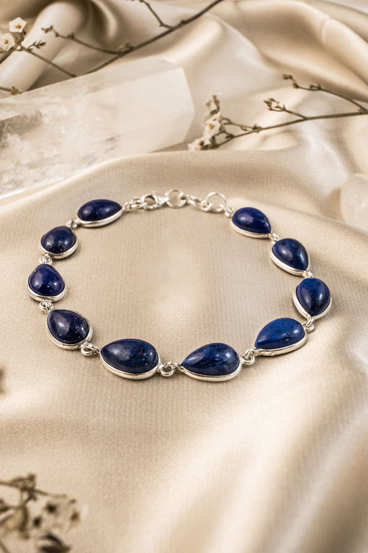 Sivalya Lapis Lazuli Silver Bracelet - Dew Drops