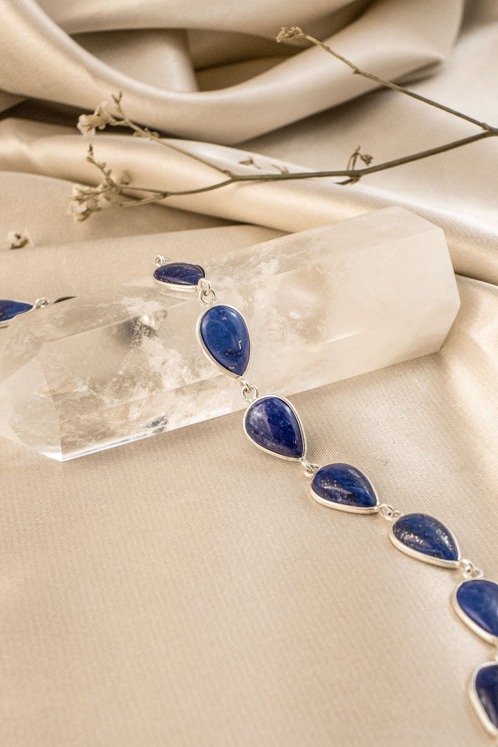 Sivalya Lapis Lazuli Silver Necklace - Dew Drops