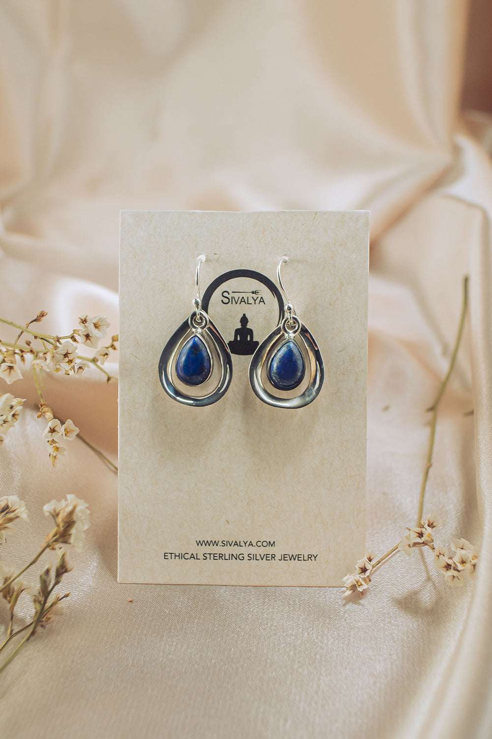 Sivalya Lapis Lazuli Earrings Silver - Aura Drops