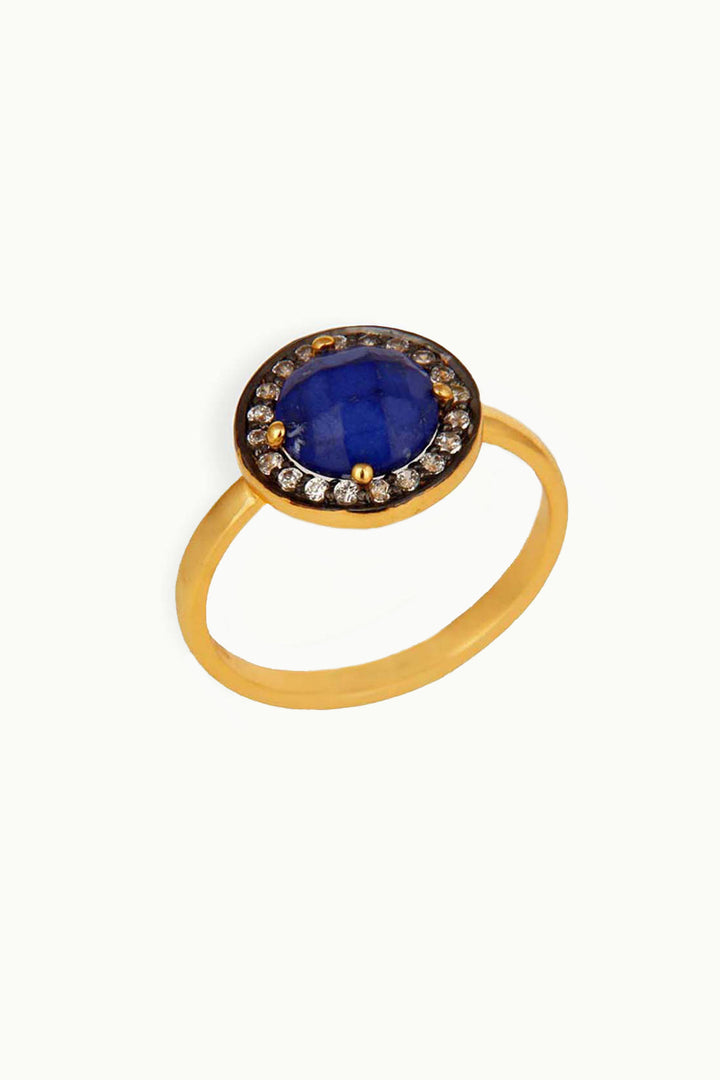 Sivalya Lapis Lazuli Gold Vermeil Ring - Halo