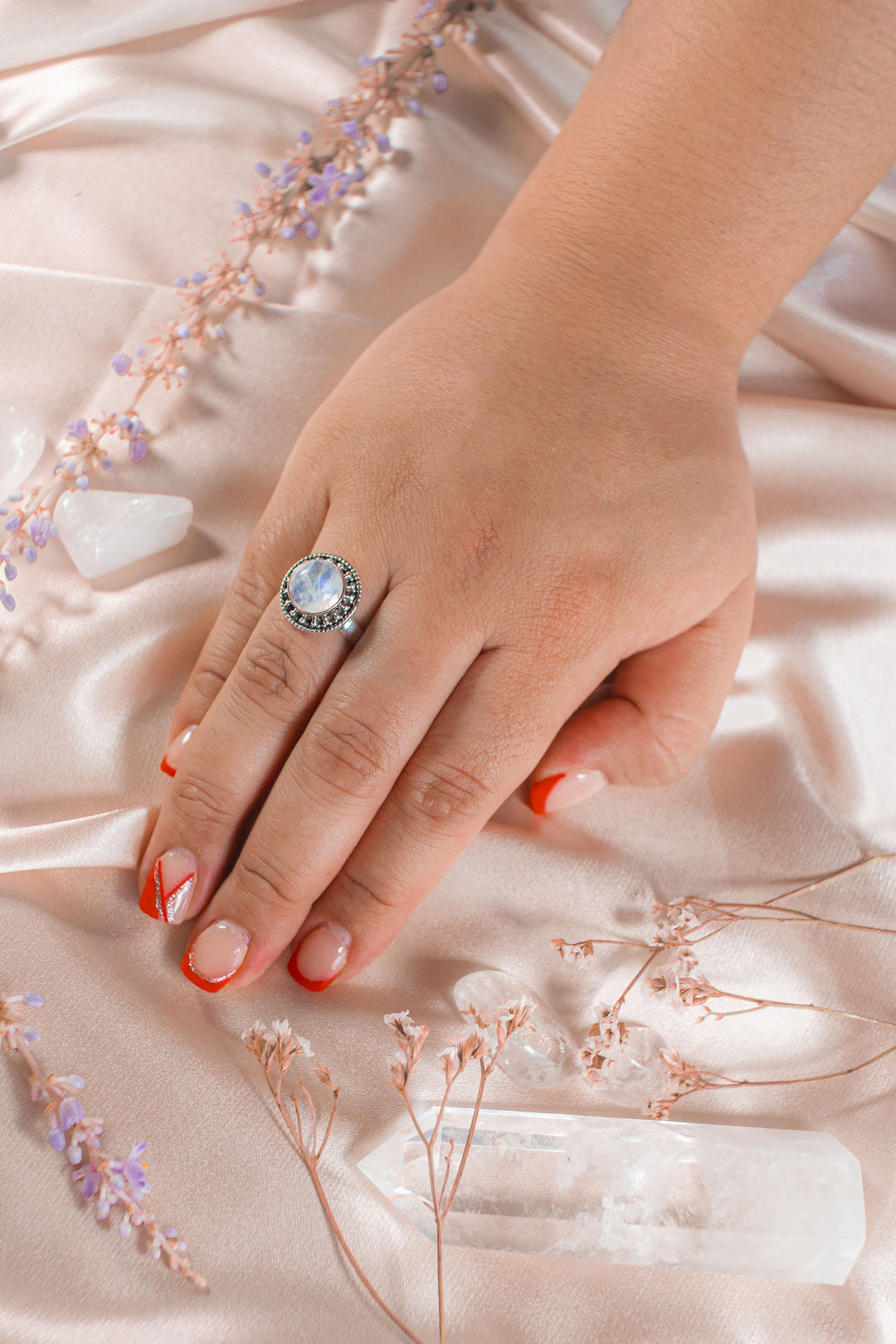 Sivalya Moonstone Silver Ring - Aurora