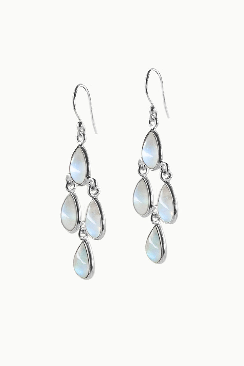 Sivalya Moonstone Dangle Earrings - Dew Drops