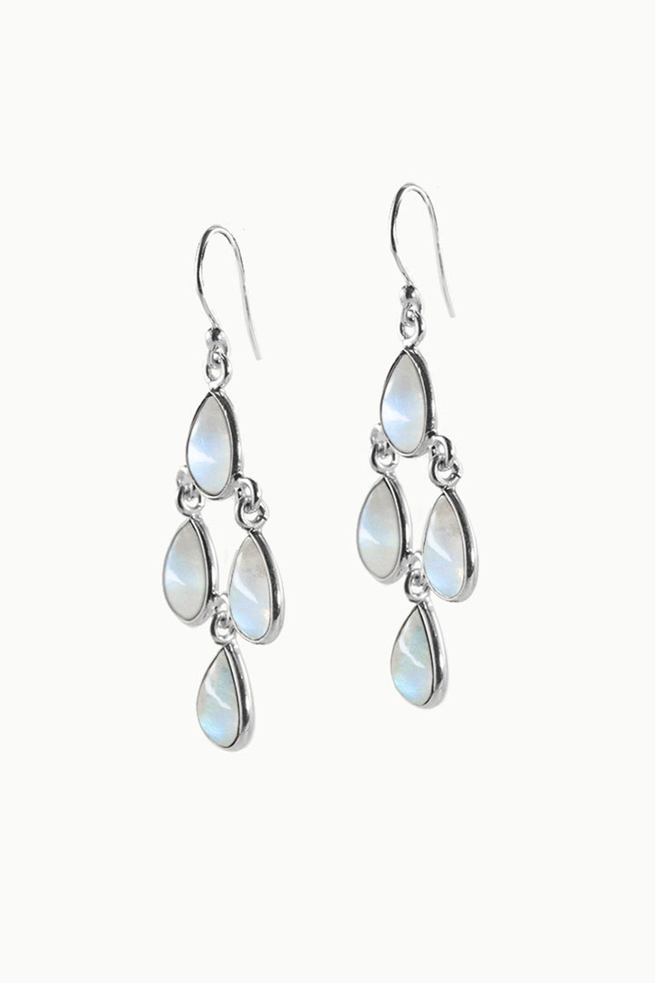 Sivalya Moonstone Dangle Earrings - Dew Drops