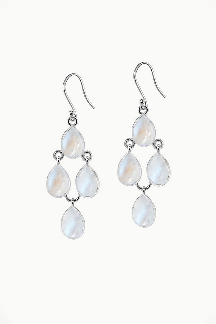 Sivalya Moonstone Dangle Earrings - Dew Drops