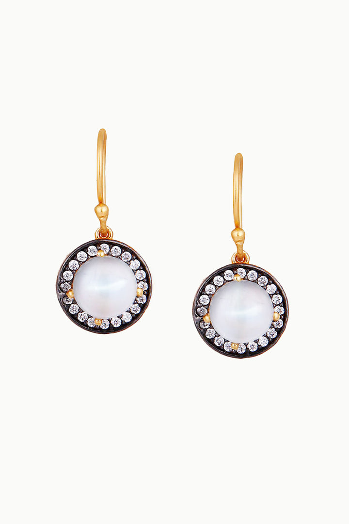 Sivalya Moonstone Gold Vermeil Earrings - Halo