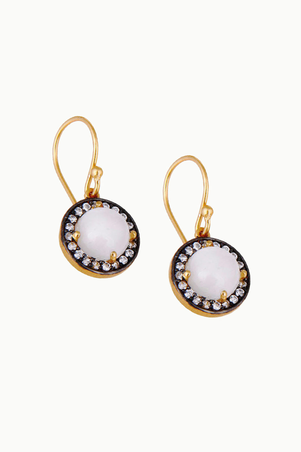 Sivalya Moonstone Gold Vermeil Earrings - Halo