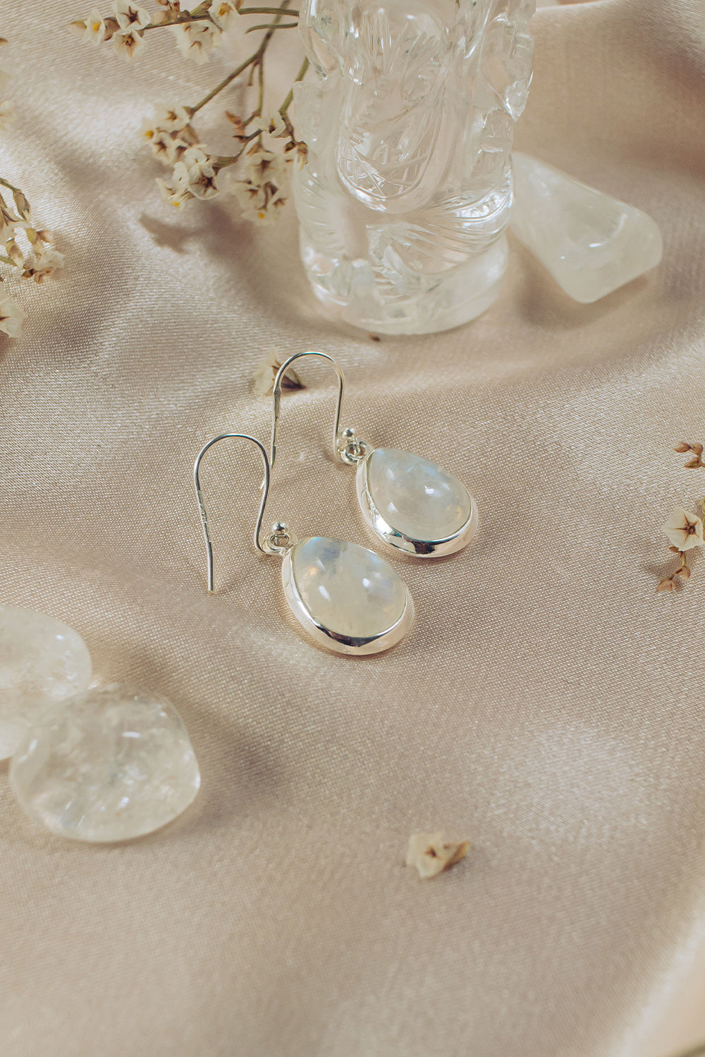 Sivalya Moonstone Silver Earrings- Bliss