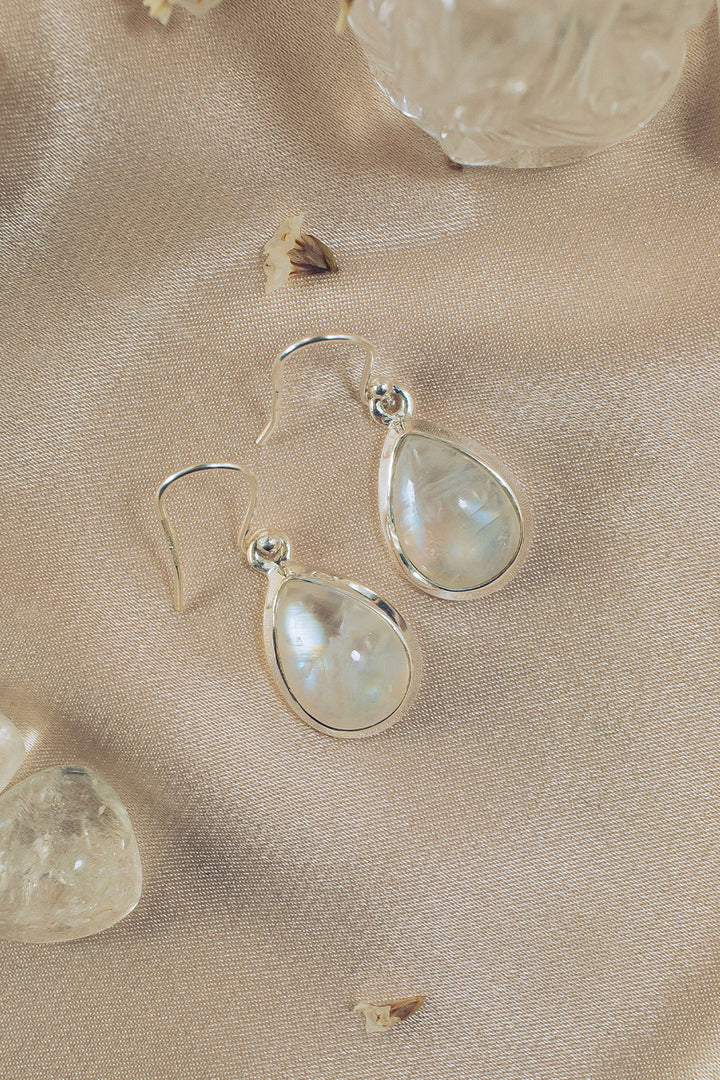 Sivalya Moonstone Silver Earrings- Bliss