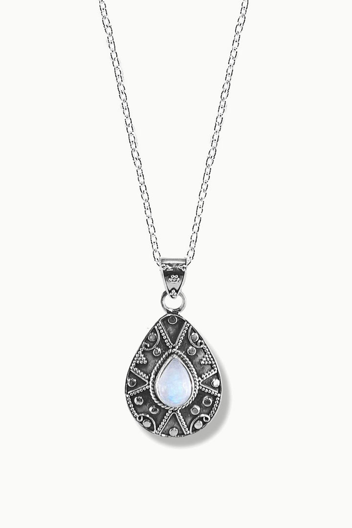 Sivalya Moonstone Silver Necklace - Desert Muse
