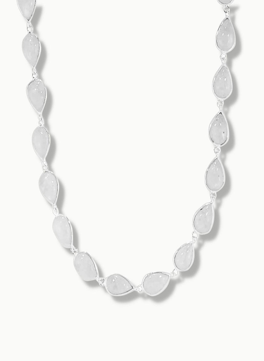 Sivalya Moonstone Silver Necklace - Dew Drops