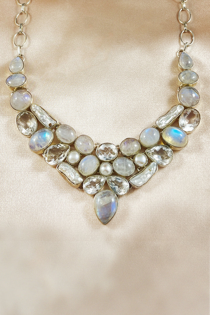 Sivalya Moonstone Statement Necklace - Multi Gemstone