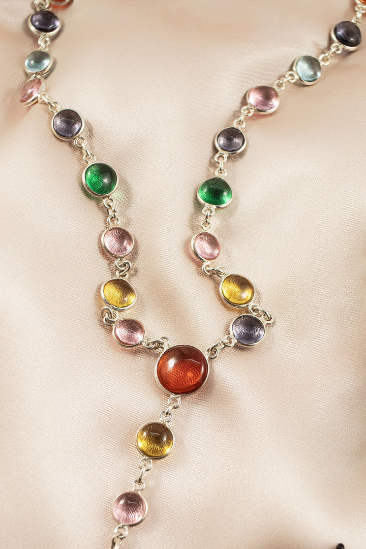 Sivalya Y-drop Multi Quartz Lariat Tassel Necklace