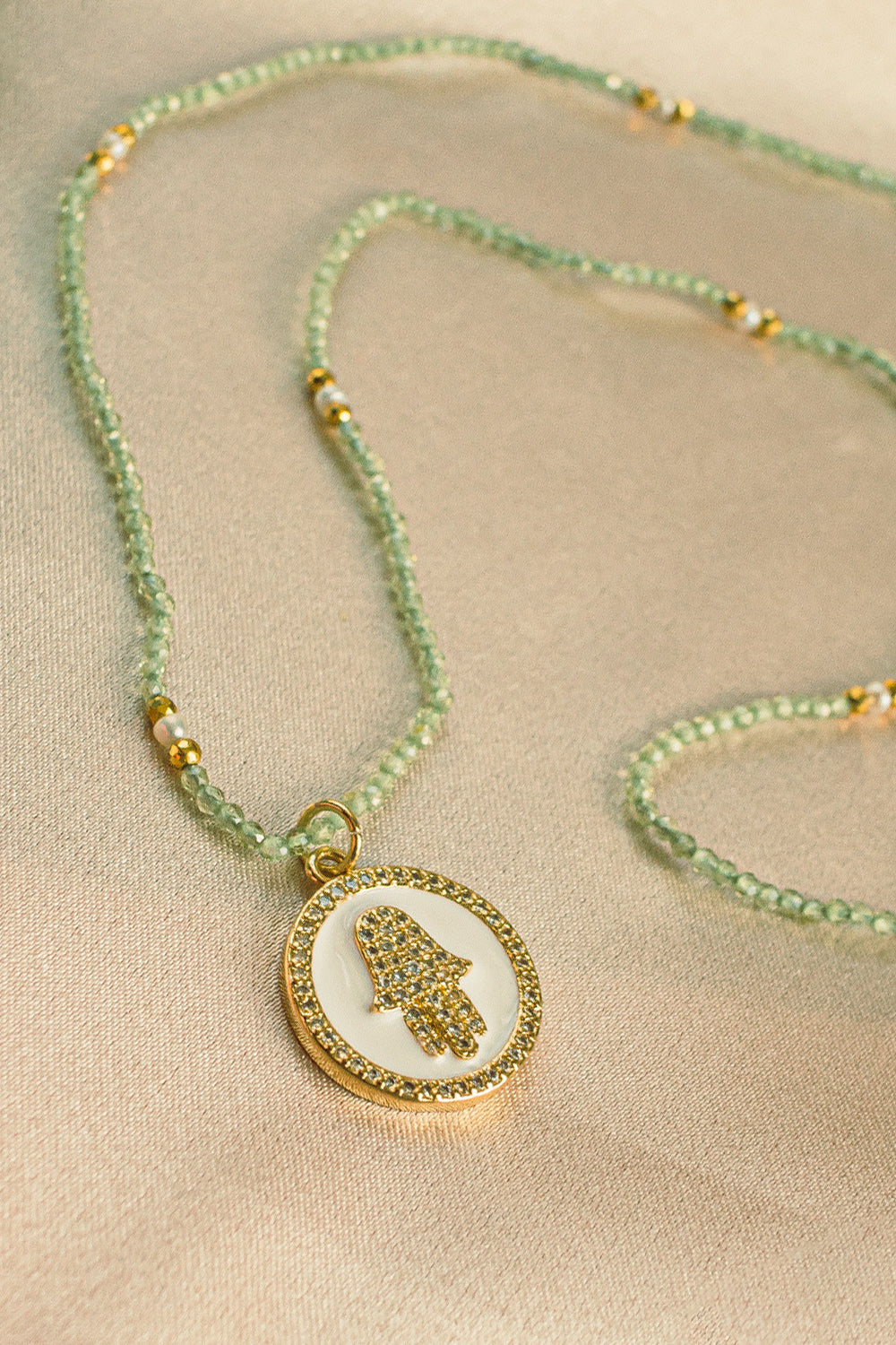 Sivalya Nourishing Love Hamsa Peridot Necklace