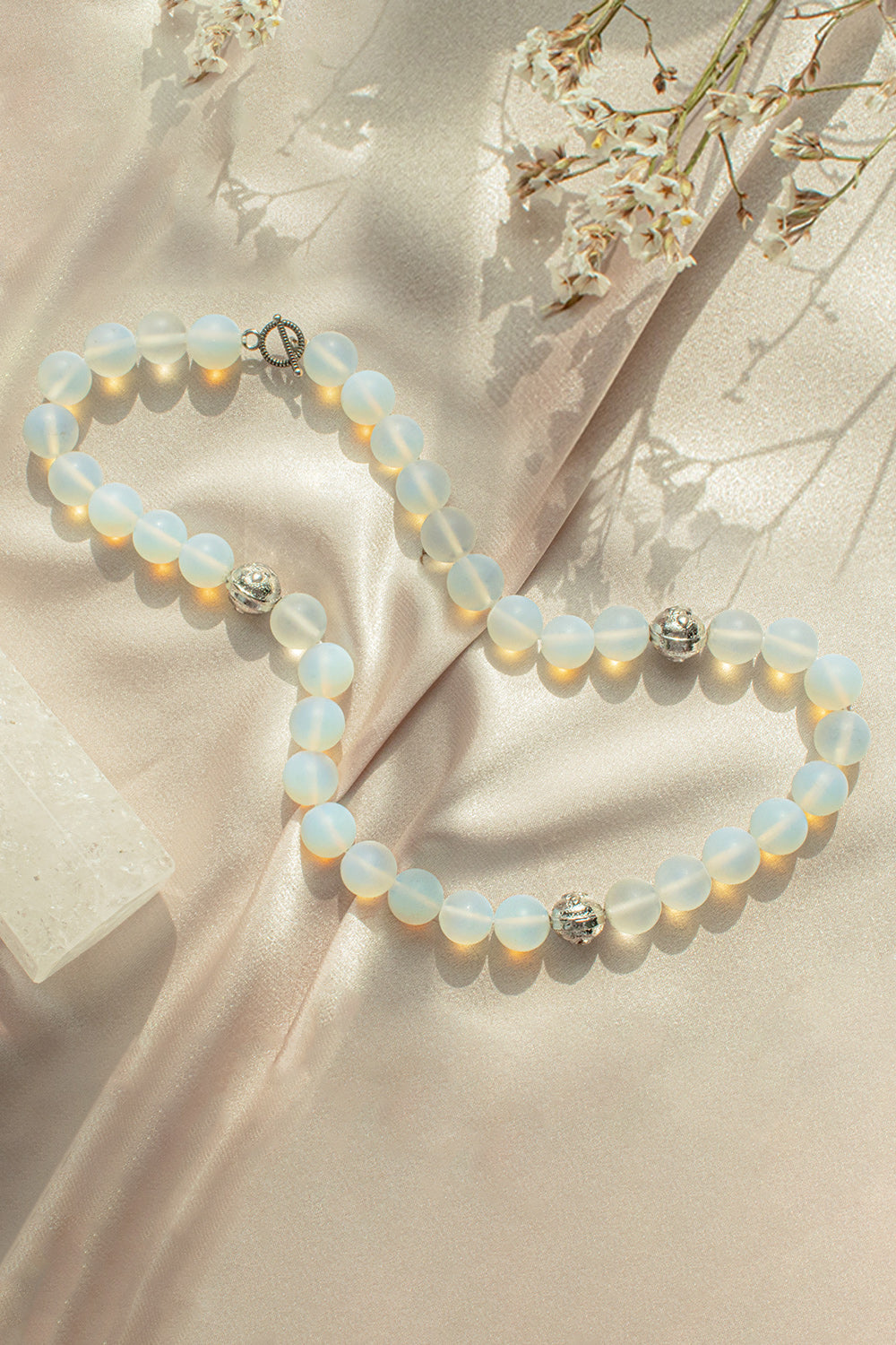 Sivalya Park Avenue White Jade Crystals Necklace