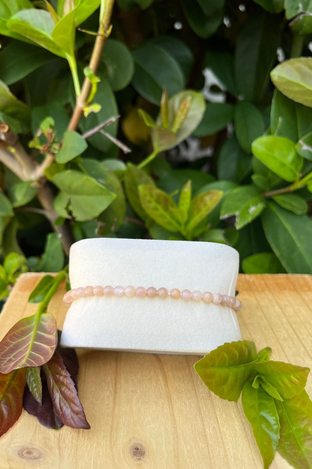 Sivalya Peach Moonstone Gemstone Beaded Bracelet