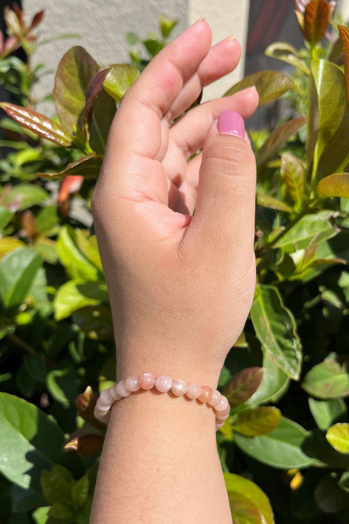 Sivalya Peach Moonstone Gemstone Beaded Bracelet