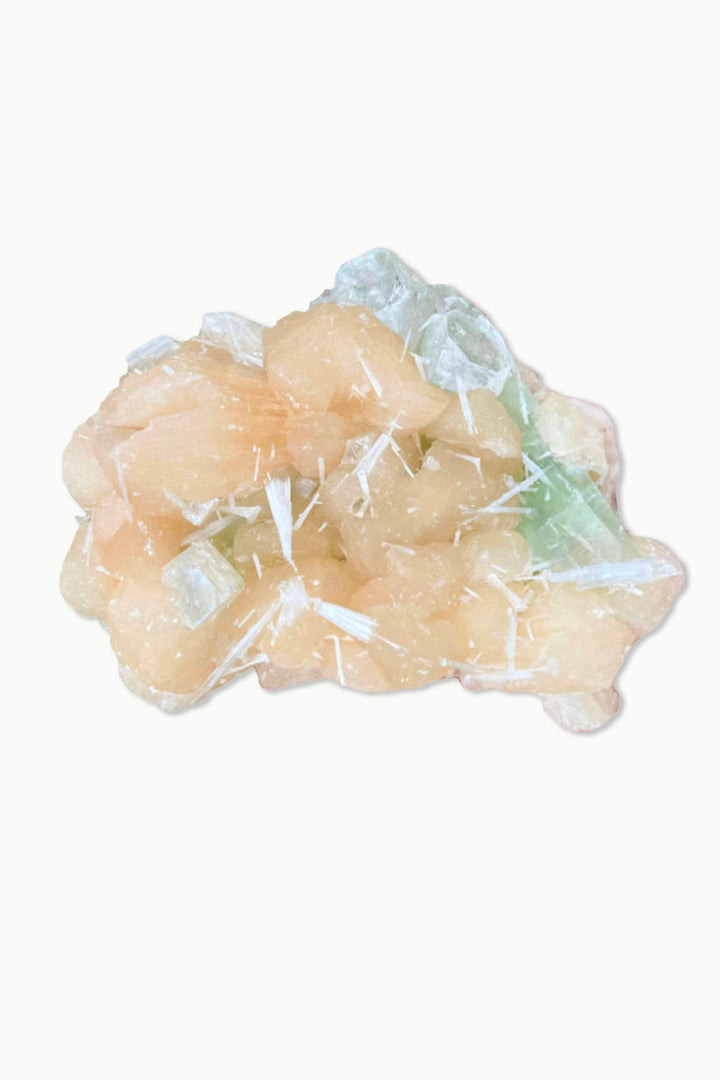 Peach Stilbite Apophyllite Crystal Cluster #1