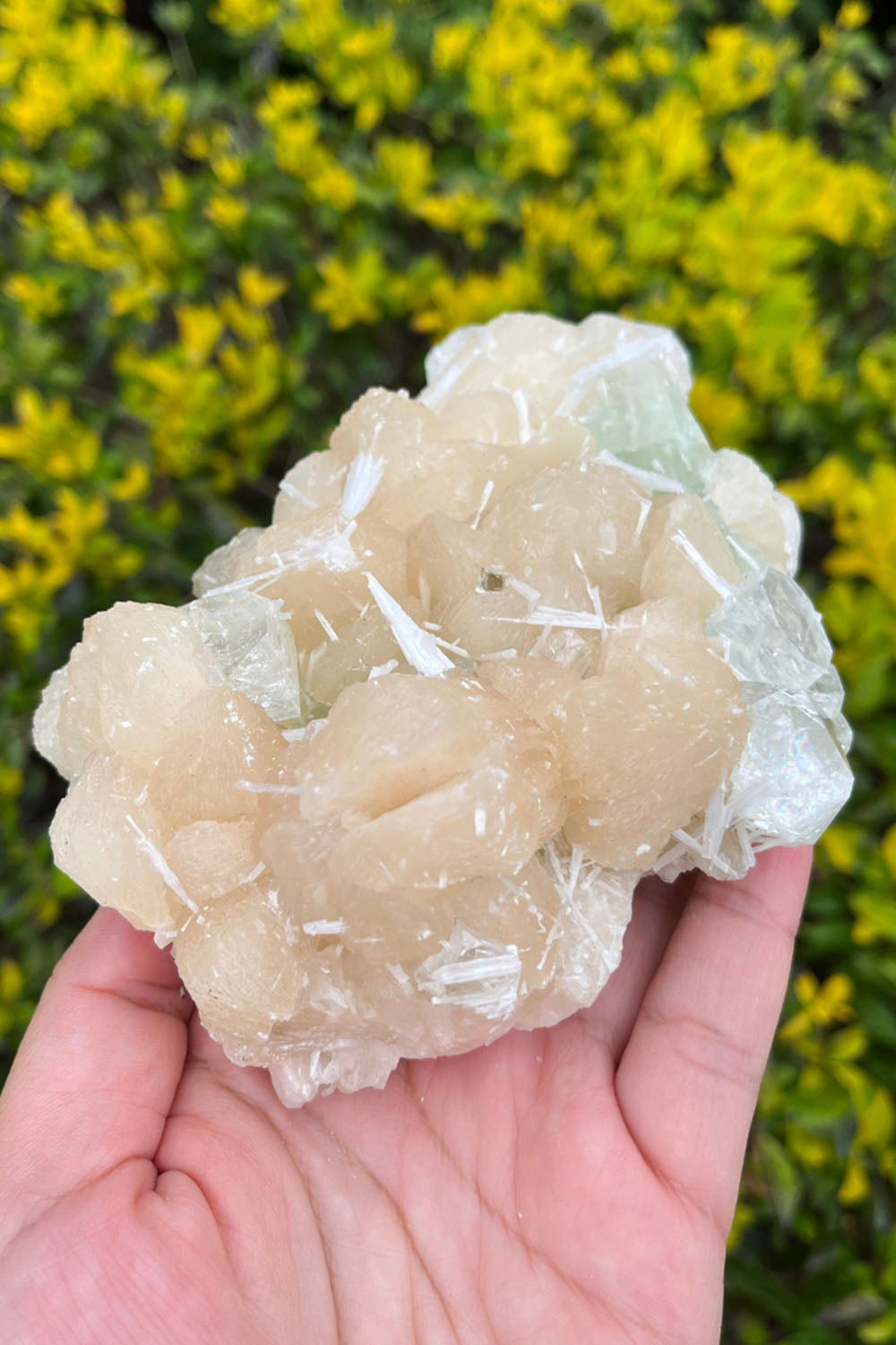 Peach Stilbite Apophyllite Crystal Cluster #1