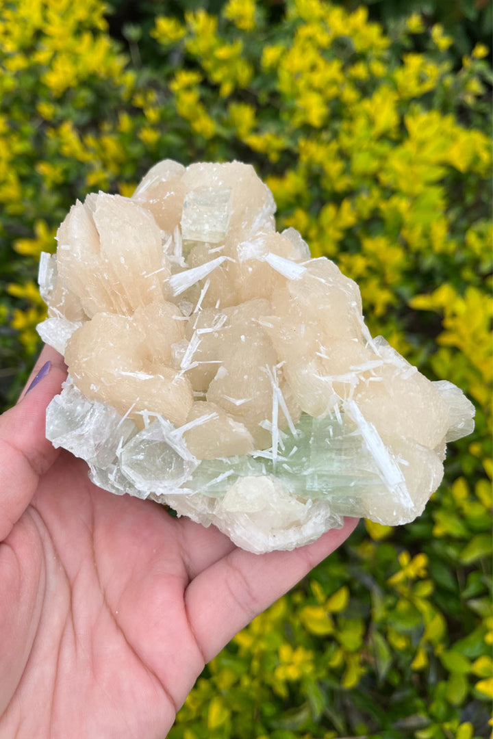 Peach Stilbite Apophyllite Crystal Cluster #1