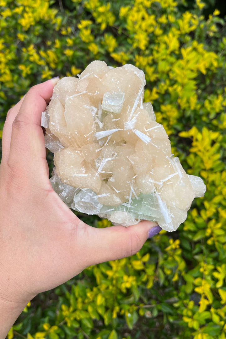 Peach Stilbite Apophyllite Crystal Cluster #1