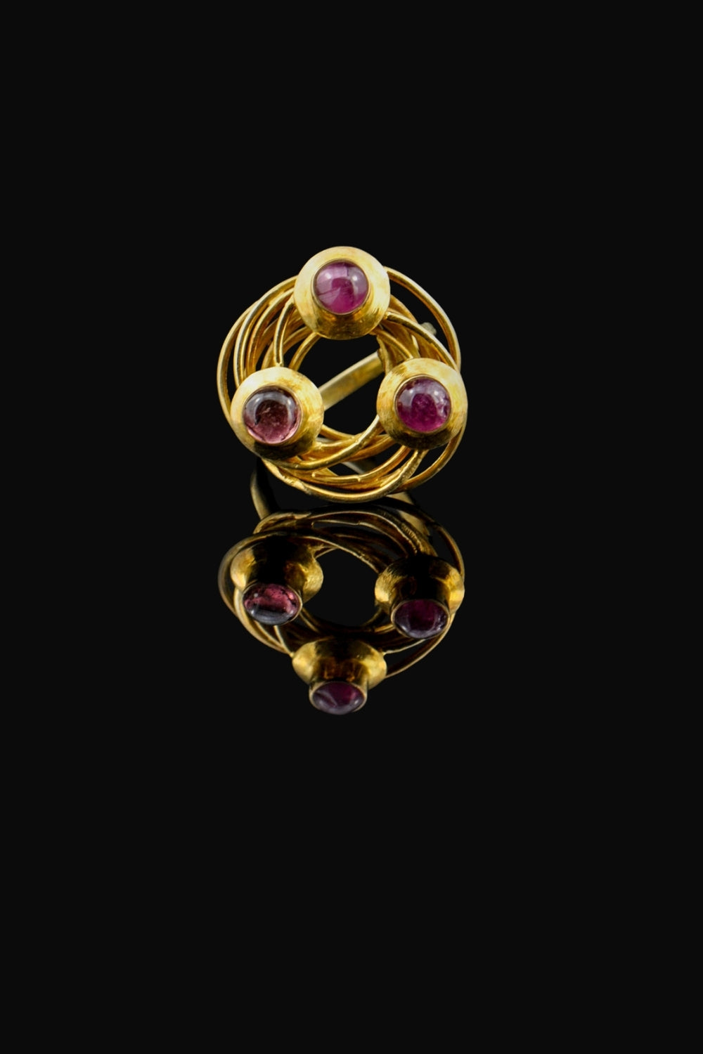 Golden Swirl Pink Tourmaline Ring Size 7 in  Gold Vermeil | Sivalya