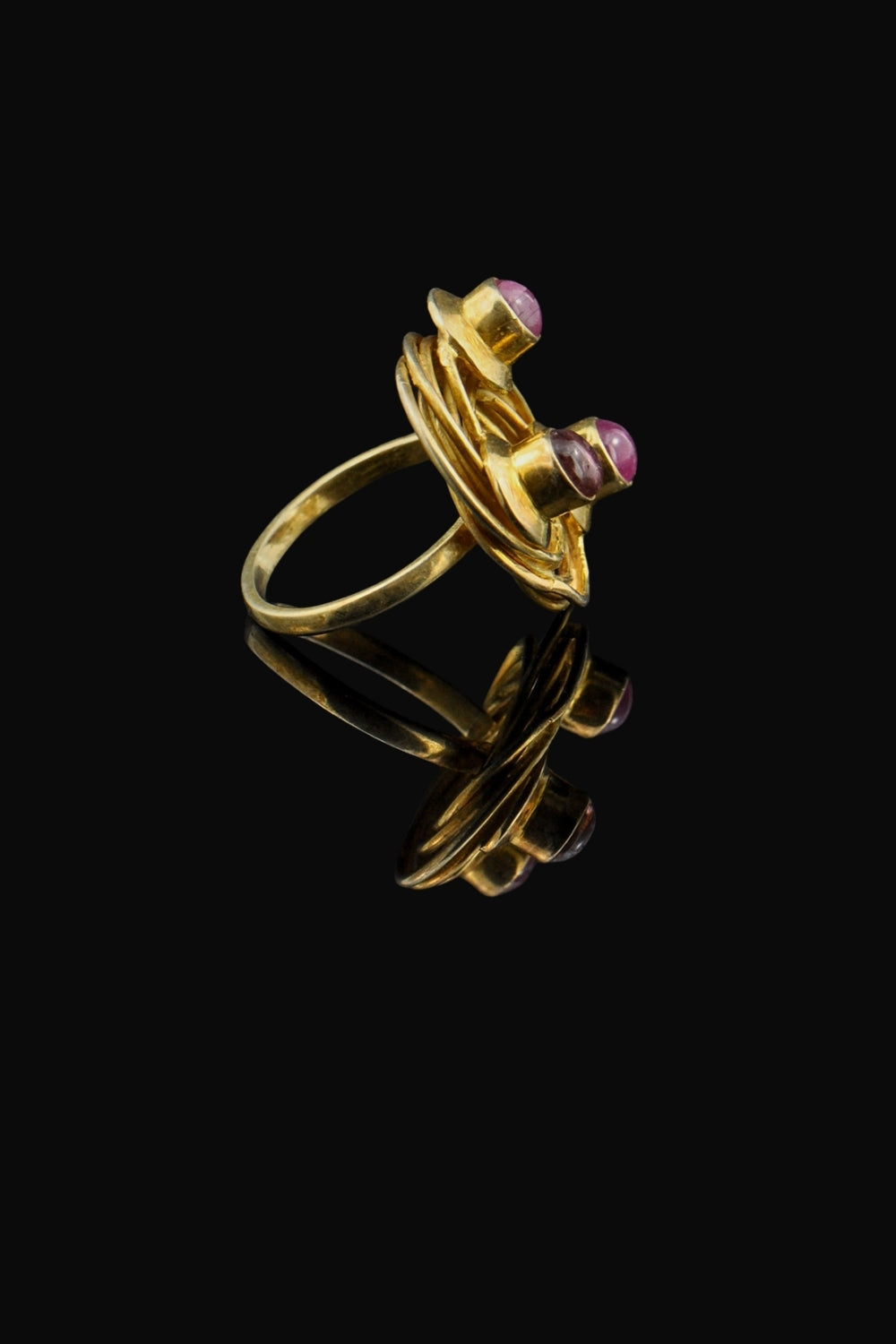 Golden Swirl Pink Tourmaline Ring Size 7 in  Gold Vermeil | Sivalya