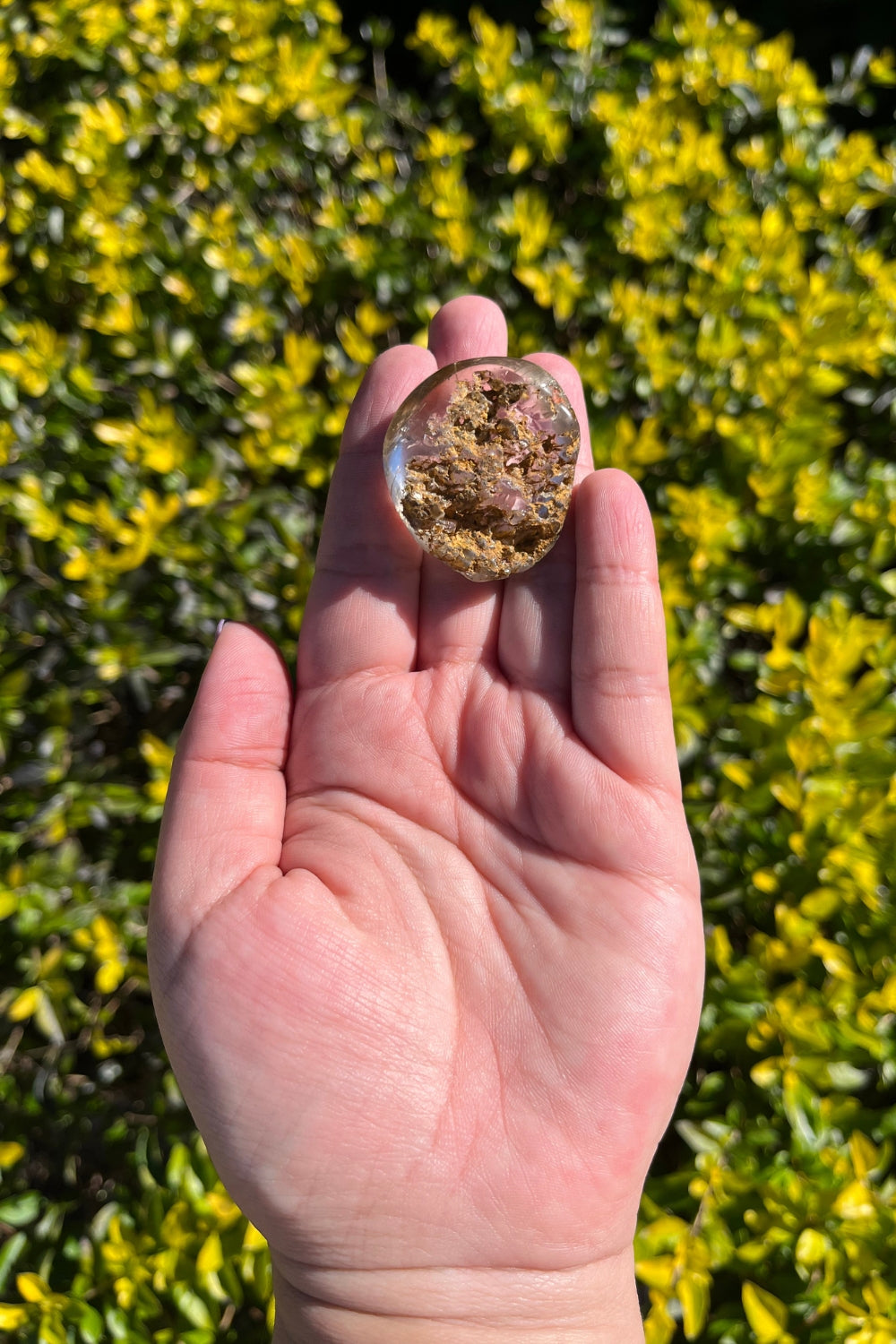 Lodolite Quartz Freeform with Rutile Inclusions