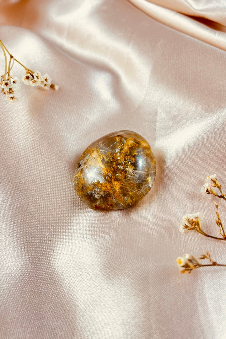 Lodolite Quartz Freeform with Rutile Inclusions
