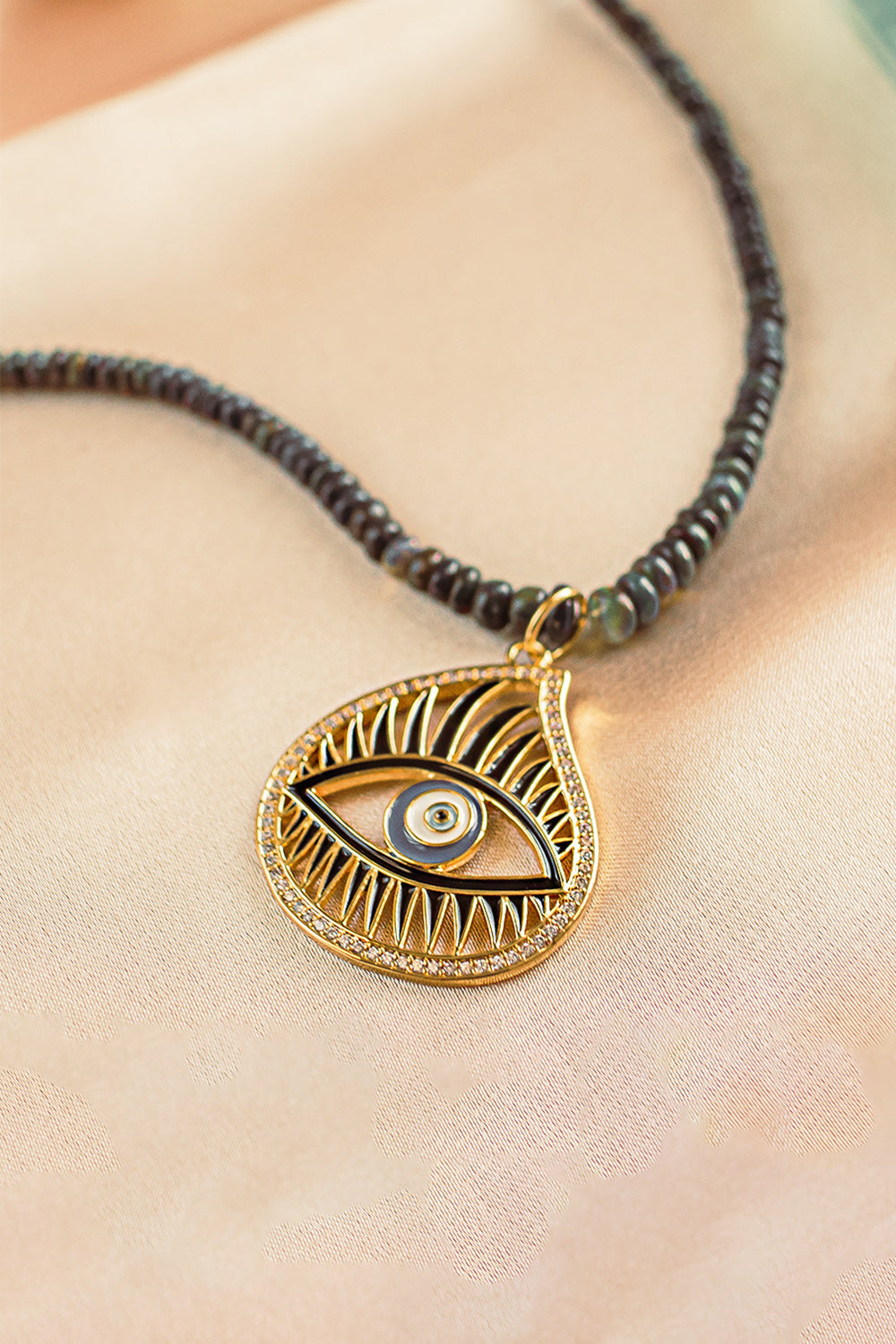 Sivalya Protective Abundance Black Opal Evil Eye Necklace